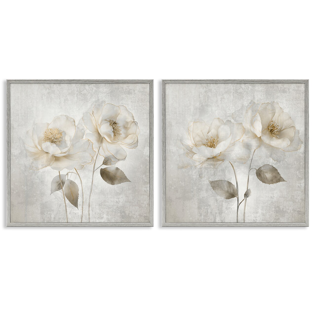 Stupell Industries Soft Chic Roses 2pc Framed Giclee Set Design by Irene Weisz